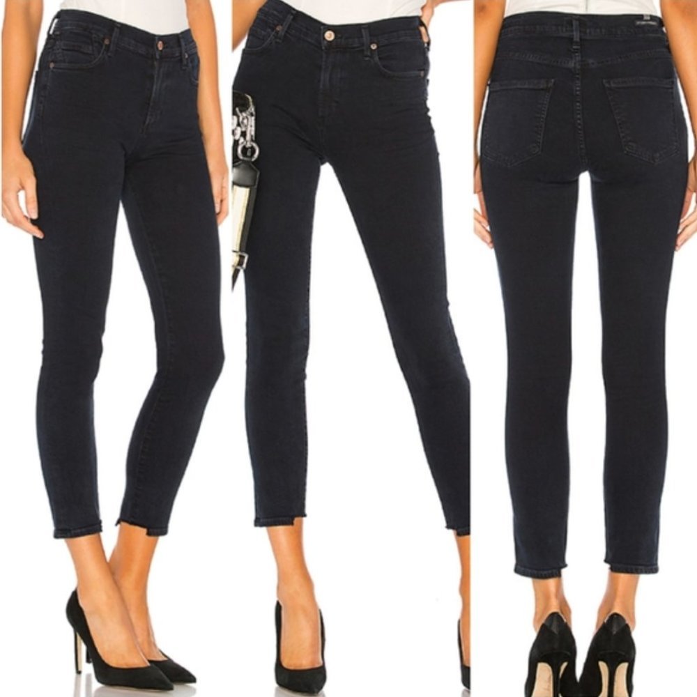 Citizens for Humanity Rocket Crop High Rise Skinny Black Jeans